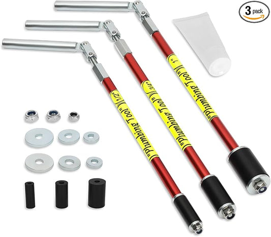 2062 Plumbing Plug Tool Kit, Water Stopper for Pipes 1/2", 3/4", 1" Sized Pipes, with Replacement Parts Gasket Nut, Plumbing Plugs for Fast Water Line Repairs, Without Drainage