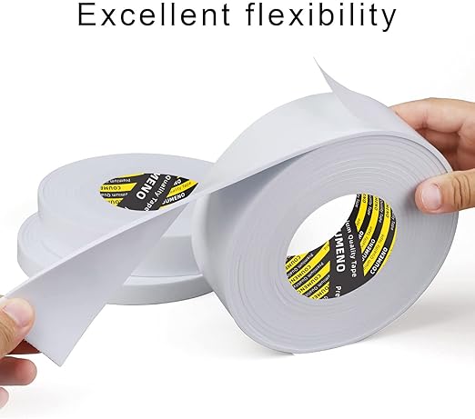 Single-Sided Adhesive EVA Foam Tape 2in x 16.4FT,White Foam Weather Stripping,Door Seal & Window Insulation Tape,Waterproof Sound Proof Seal Strip for Doors,Windows,Garage Door & Gap Sealing