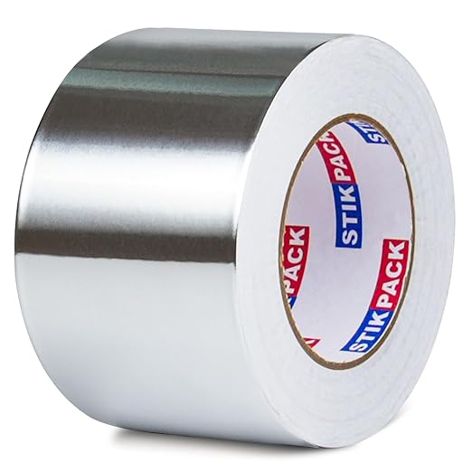 Aluminum Foil Tape 3 inch x 165ft (55 Yards) Heavy Duty HVAC Duct Tape for Ductwork – High Temperature Silver Foil Tape for Insulation, Metal Repair, Exhaust Sealing & Patching