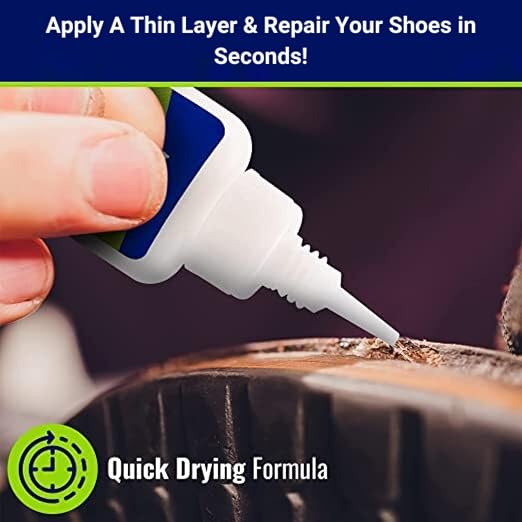 Shoe Glue - Professional Grade, Clear, Waterproof, Quick Drying, Ideal for Hiking Boots, Sneakers, Sandals, and More