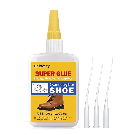 30g Shoe Glue for Sole Repair - Heavy Duty Super Adhesive for Boots, Sneakers, Leather & Rubber - Cyanoacrylate Instant Set, Waterproof Flexible Repair, Sets in 15 Seconds
