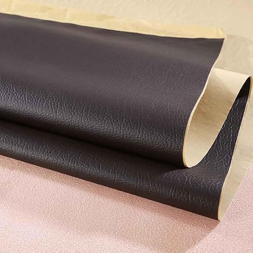 Leather Repair Patch Tape Kit, Self Adhesive Leather Repair for Furniture, Couch, Sofa, Car Seats,Office Chair,Vinyl Repair Kit (Dark Brown,19x19 inches)