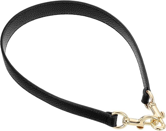 uxcell 25.59 Inch PU Leather Short Bag Strap with Clasp, Purse Handles Handbags Replacement Straps for Clutch Bag Underarm Bags, Black, Gold Buckle