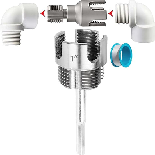 Pvc Pipe Threader, Pipe Tapping and Threading Tool , 4 in 1 Water Pipe Threader , Pipe Thread Cutting Tool for 1/2'' 3/4'' 1'' Dies, External & Internal Pipes Threader, Water Pipe Threading Tools (1")