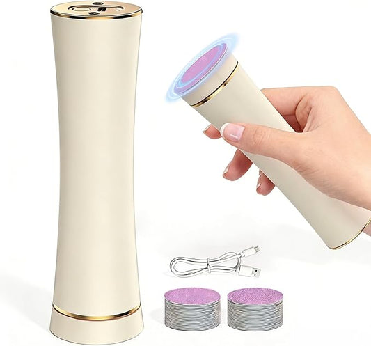 2026 Upgrade Electric Foot Callus Remover, Ergonomic Foot File with 3 Speeds, Rechargeable, 20 Disposable Sandpaper Discs, Professional Pedicure Tool for Dead Skin & Calluses - Beige ﻿