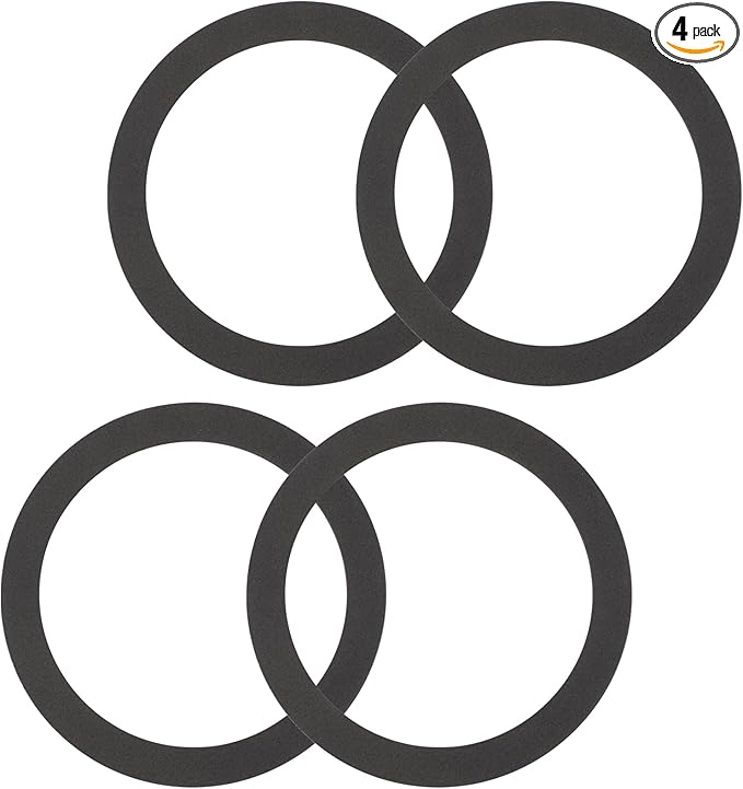 4-Pack GIDDS-710001 No Putty Sink Gasket 3-3/8", Fits All Standard Drain Attachments, Self-Adhesive Kitchen Sink Drain Gasket Seal, Replaces Plumbers Putty for Sink Drain