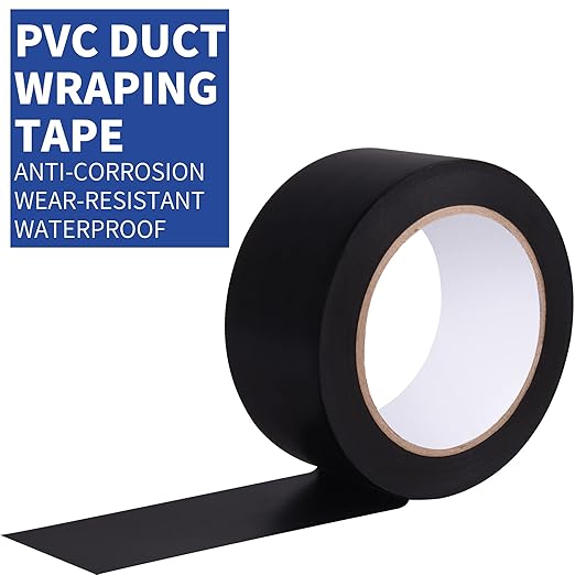 TAPEBEAR Corrosion Protection Pipe Tape, Wrap Pipe Tape for Drain Pipe, Metal & Electrical Piping, Anti-Corrosion Water Leak Proof PVC Tape, 3 Inch X 33 Yds, Black