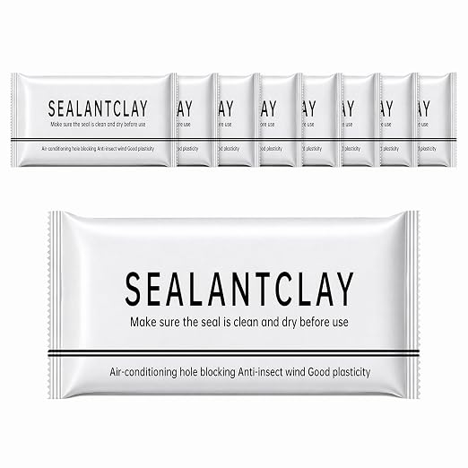 8Pack Fast Drying Moldable Sealant Clay - Repair Putty for Drain Pipes, Wall Cracks, Air Conditioner Holes and Household Gap Sealing