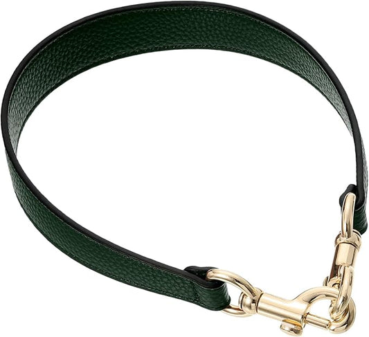 uxcell 19.29 Inch PU Leather Short Bag Strap with Clasp, Purse Handles Handbags Replacement Straps for Clutch Bag Underarm Bags, Dark Green, Gold Buckle