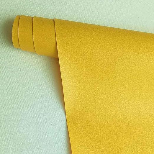 Leather Repair Patch,Self Adhesive Leather Repair Tape for Furniture,PU Leather Repair Kit for Car Seat, Couch, Sofa, Chair, (Yellow,19X50 inch)