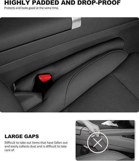 Leather Car Seat Gap Filler Spacer Universal Seat Gap Filler Plug for Car SUV Truck Fit Organizer Fill The Gap Between Seat and Console Stop Things from Dropping