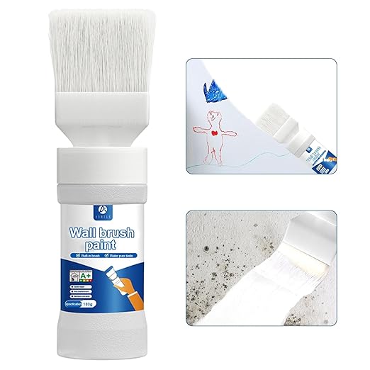 White Interior Wall Paint 6.35 oz - Small Drywall Repair Paint, Drywall Primer, for Covering Graffiti & Stains on Walls