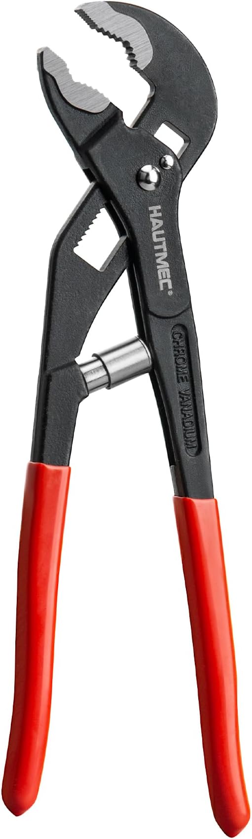 HAUTMEC 10-Inch Water Pump Pliers, Auto Adjusting Tongue and Groove Joint Pliers, V-Jaw with Comfort Grips, Rust-Proof CRV Steel Construction for Plumbing, Home Repair, and Pipe Fittings HT0088