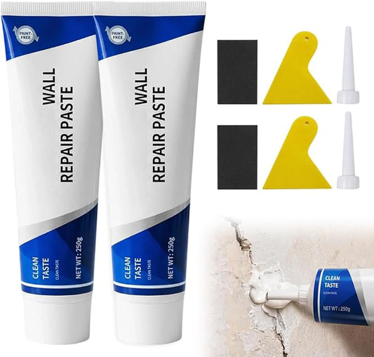 Efficient Drywall Repair Kit with Scraper, 2026 New Quick Drying Wall Mending Agent for Holes & Cracks for Holes, Cracks, Quick Easy Solution for Home Wall Efficient Patch Repair (2pcs)