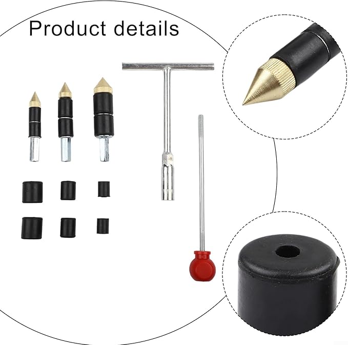 FABsULETTA Stainless Steel Hot Melt Water Stop Pin Kit, PPR Pipe Repair Tool Set with RuBsBser Rings for Concrete SlaBs and Through Wall Leaks(A)