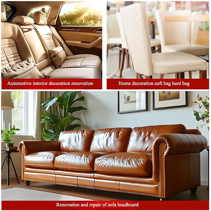 Leather Repair Patch Tape Kit,Self Adhesive Leather Repair Patch,Vinyl Repair Kit for Couches Boat Seats Furniture Cars Sofa Office Chair (Ginger,7.87"×54.33")