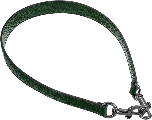 uxcell 25.59 Inch PU Leather Short Bag Strap with Clasp, Purse Handles Handbags Replacement Straps for Clutch Bag Underarm Bags, Dark Green, Grey Buckle