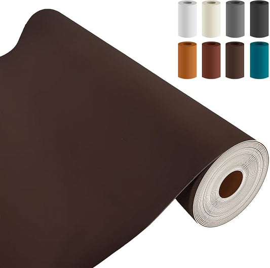 AOOTOOLINK Leather Repair Patch 17X395 Inch Self Adhesive Leather Repair, Large Leather Repair Tape for Couches, Furniture, Car Seats, Cabinets, Sofa, Handbags (Coffee, 17X395 Inch)