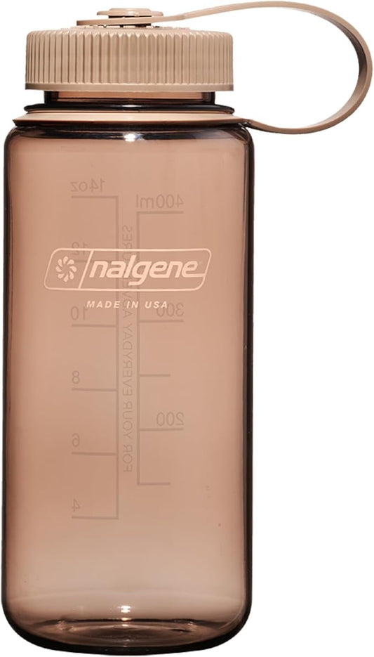 Nalgene 16 oz Wide Mouth Water Bottle | Slim Cup Holder Size, BPA-Free, Durable & Leak Proof, Lightweight Travel Bottle, Mocha