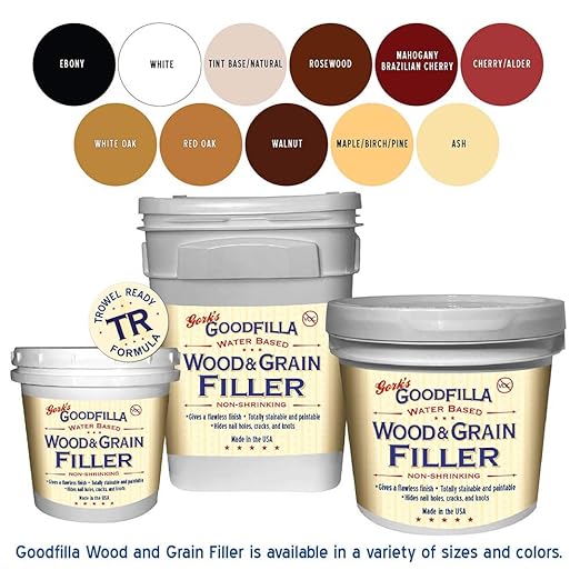 Water-Based Wood & Grain Filler (Trowel Ready) - Red Oak - 1 Gallon By Goodfilla | Replace Every Filler & Putty | Repairs, Finishes & Patches | Paintable, Stainable, Sandable & Quick Drying
