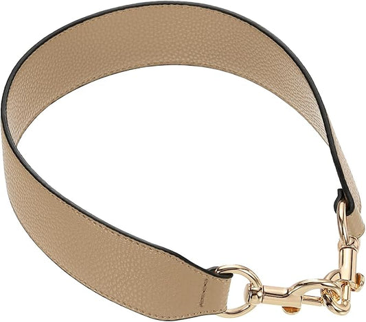 uxcell 22.83 Inch PU Leather Short Bag Strap with Clasp, Purse Handles Handbags Replacement Straps for Clutch Bag Crossbody Underarm Bags, Tawny, Gold Buckle