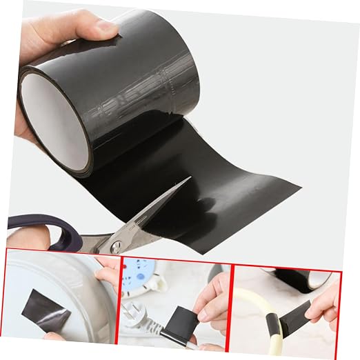 2Pcs Sealed Repair Tape for Pipe and Leak Fixing Black Mending Tape for Kitchen and Bathroom Emergency Repairs Oil Material Easy Application