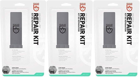 GEAR AID Aquaseal Wader and Boot Repair Kit – Waterproof Adhesive and Patch Kit for Fixing Holes, Tears in Neoprene, Breathable Waders and Outdoor Gear with Aquaseal FD and Tenacious Tape, 3 Pack