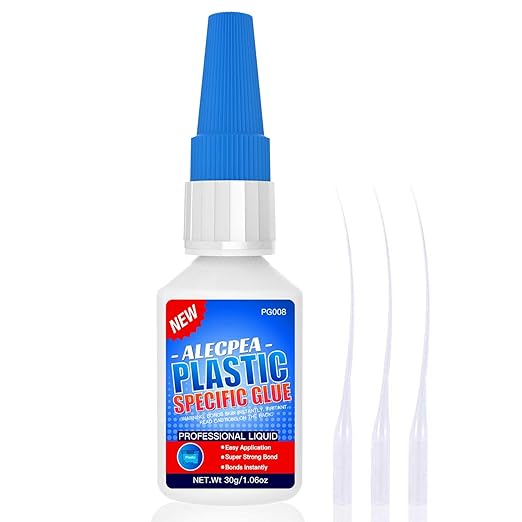 ALECPEA 30g Plastic Glue - High-Strength Acrylic & PVC Welder for Model Kits, Electronics & DIY Crafts - Instant Adhesive for ABS, PC & Hard Plastics - Quick 15s Set with 3 Precision Tips
