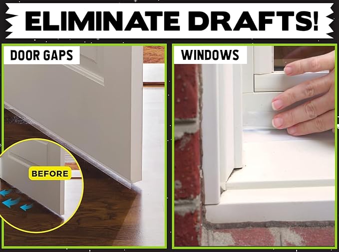 Alien Draft Insulation Tape Transparent Silicone Weather Stripping Door Seal Strip and Under Door Draft Stopper for Windows and Door Bottoms As Seen On TV
