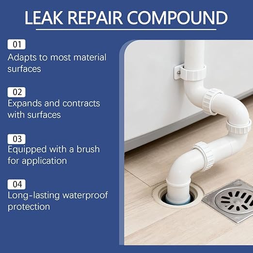 Leak Repair Waterproof Sealant, Clear Sealer Cream and Instant Waterproofing Agent for Concrete Roof Gutter Pipe, Multi-Surface Leak Repair Sealer for Windows Foundations, Long-Lasting Protection
