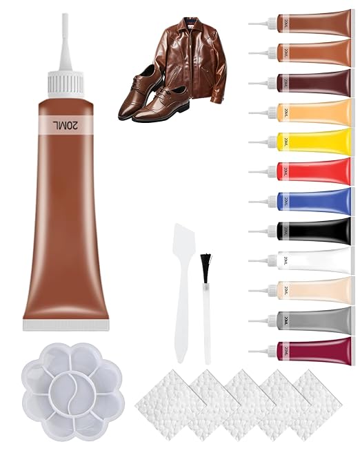 Advanced Leather Repair Gel, 2026 Upgrade Leather Repair Kit for Car Seat Vinyl Repair Kit, Professional Leather Repair Coloured Cream Gel, Multifunctional Couch and Jacket Repair Kit (Coffee)