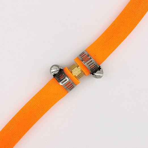 Da by 3 pcs 1/4"(6mm) Brass Barb Splicer Mender Hose Barb Fitting with 6 pcs Stainless Steel Pipe Clamps for Water/Fuel/Air