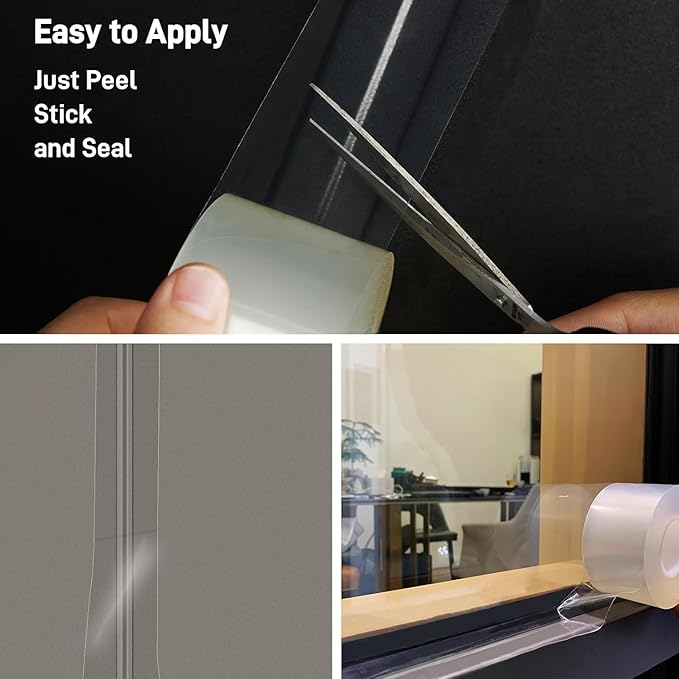 Window Weather Sealing Tape, No Residual Insulation Tape - Weather Stripping Draft Seal Tape for Doors, AC (3IN*66FT)