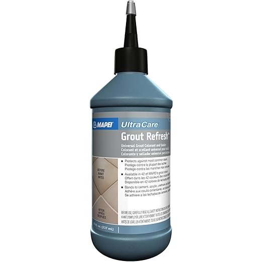 MAPEI UltraCare Grout Refresh, Universal Grout Colorant & Sealer, 8 oz Bottle – Easy Grout Restoration & Protection, 5004 Bahama Beige