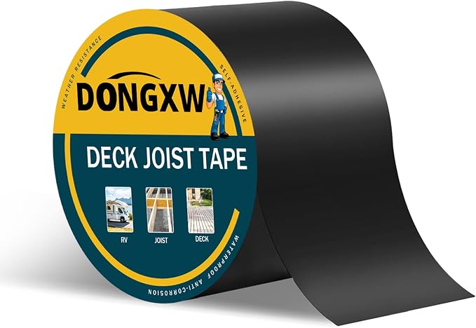 Dongxw Joist Tape for Decking, 1 Roll 4" X 50' Waterproof Butyl Tape Deck Joist Flashing Tape for Joists and Beams