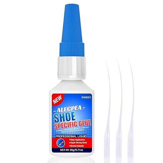 ALECPEA 20g Shoe Glue - Flexible Instant Adhesive for Sole Repair & Restoration - Waterproof Heavy Duty Sneaker Glue for Boots, Heels, Hiking Shoes, Leather & Rubber - Sets in 15 Seconds