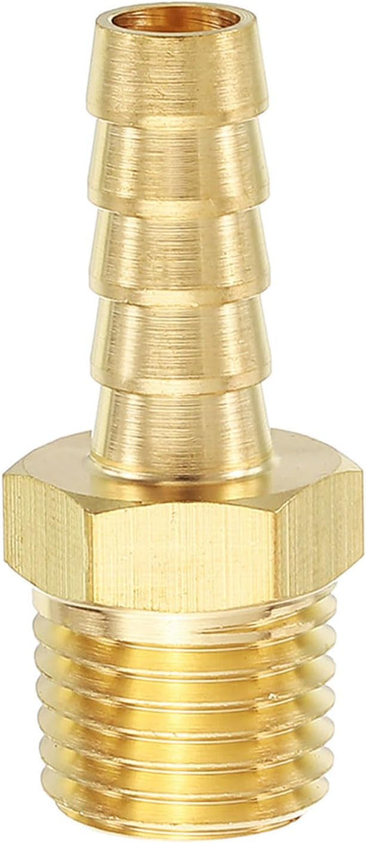 Pack of 1 Brass Hose Barb Fittings 12mm Hose Barb to 1/2" G Male Fittings for Home Machines, Massage Bathtubs, and Irrigation Systems