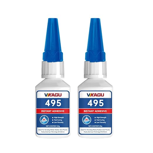 495 Super Glue Instant Adhesive Clear 20g Suitable for Metal Rubber and Plastic 2 Pack