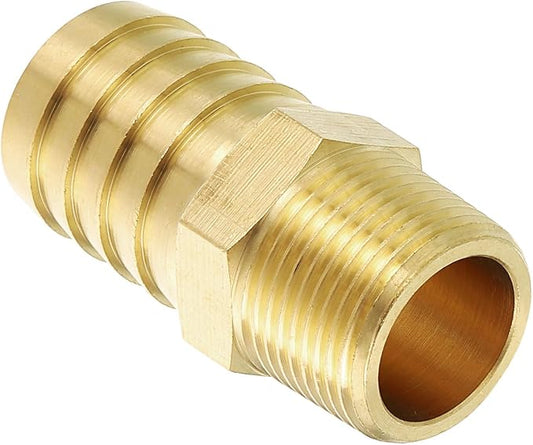Pack of 1 Brass Hose Barbs Fittings 1 1/4" Hose Barbs to 1" NPT Male Fittings for Home Machines, Massage Bathtubs, and Irrigation Systems