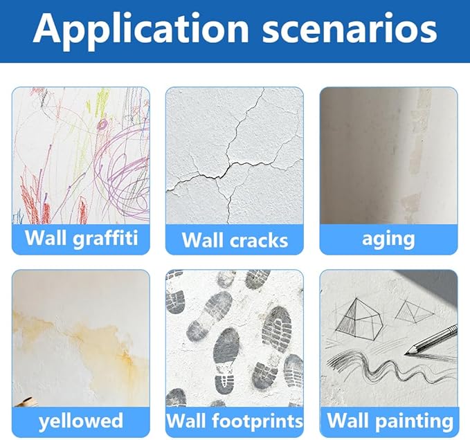 Brush Latex Paint wall Repair Tool (180g, Grayish Blue) Strongly Covers Cracks and Graffiti