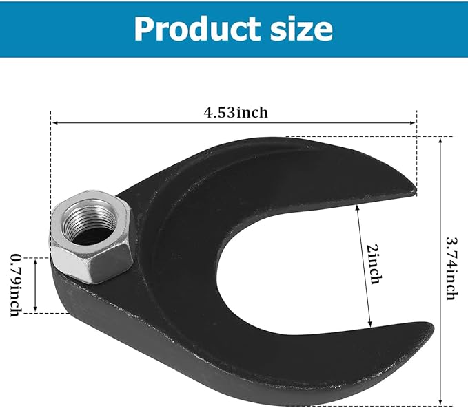 HZEL Car 48mm Inner CV Axle Puller Removal Tool with Nut, Vehicle Front Wheel Drive CV Joint Puller Adapter, Auto CV Joint Fork Attachment, Fits Slide Hammers with 5/8"-18 Threads
