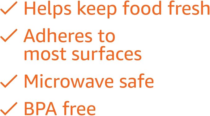 Amazon Basics Plastic Food Wrap, BPA Free, Microwavable, 200 Sq Ft, Pack of 1