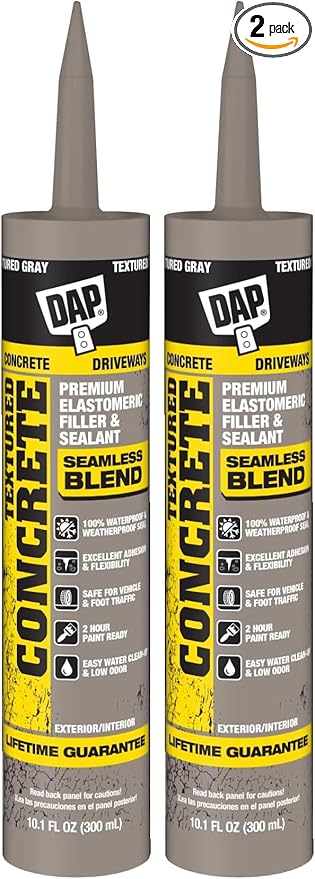 DAP 7079808676 Concrete Filler, Textured Gray, 10 Ounces (Pack of 2)