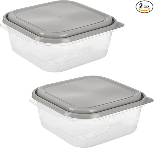 GoodCook EveryWare Extra Large Square Food Storage Container, 2 Pack, BPA Free