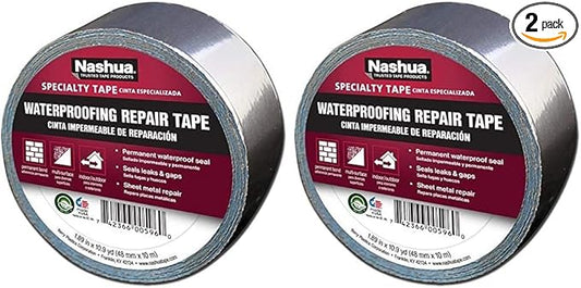 Nashua 361-11 Foil Tape for Waterproofing Repair, 11 mil Thick, 10 m Length, 48 mm Width, Aluminum (2)