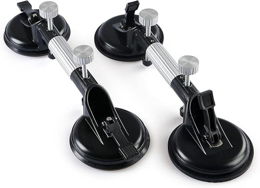 LOZLIN Lifting Clamps, Gap Adjustment, Heavy Duty Stone Slab Lifter, Non-Slip Rubber Grip, Thickened Alloy Steel, for Glass Granite Marble Wood Door Panel Handling 45mm 2 PCS