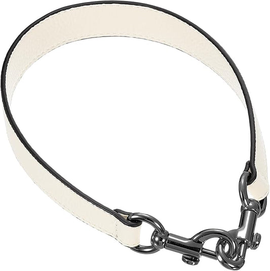 uxcell 19.29 Inch PU Leather Short Bag Strap with Clasp, Purse Handles Handbags Replacement Straps for Clutch Bag Underarm Bags, Beige, Grey Buckle