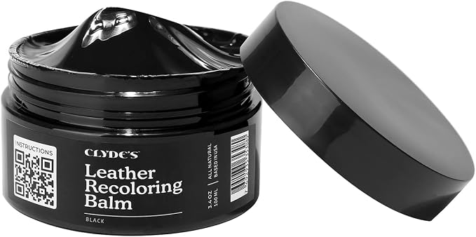Clyde's™ Leather Company Leather Recoloring Balm – Color Restore & Scratch Repair Kit for Faded Leather Furniture, Car Seats, Sofa & Vinyl | 23 Colors | Non-Toxic Dye