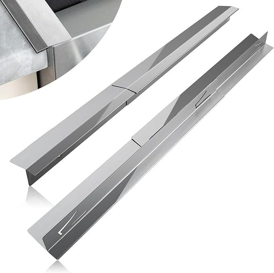 Eveanro 2PCS Kitchen Stove Counter Gap Covers, Stainless Steel Gap Cover, Cooktop Trim Kit, Stove Gap Guards, Oven Gap Filler, Heat Resistant & Effectively Protect Stove Gap Filler 16.5-33inch Silver