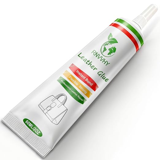 Leather Glue, 60g High Strength Special Leather Adhesive Clear Flexible Craft Repair Waterproof for Sofas, Car Seats, Purses (1 Pack)